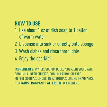 Amazon Brand - Presto! Concentrated Dish Soap, Lemon Essential Oil Scent, Removes Stuck-on Food and Grease, Phosphate-Free Formula, 30 fl oz, Pack of 2