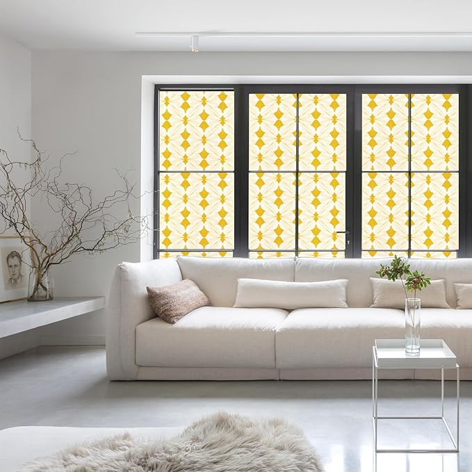 Frosted Glass Window Film, Heat Insulation, UV Block, Anti-Glare, One Way Privacy Tint, Static Cling for Home Bathroom Door, Renter Friendly, Day & Night Privacy