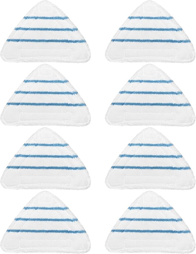 8 Pack Reusable Mop Pads Compatible with True & Tidy STM-500, STM-700 Steam Mops, Refills for Turonic ST3 Steam Mop Microfiber Washable Pads, Cloths for Floor Cleaning, Scrubbing and Floor Caring