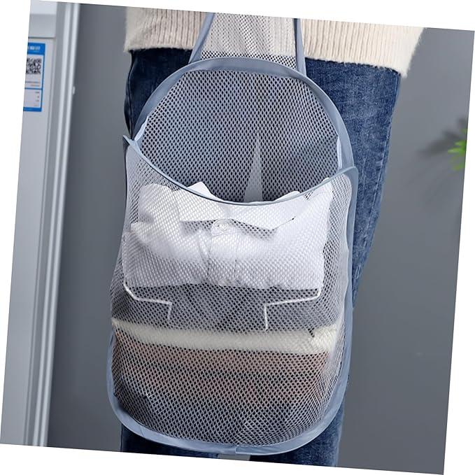 Outanaya 2pcs Folding Storage Basket for Laundry and Sundries Breathable Wall-mounted Organizer for Bedroom and Bathroom Convenient Design for Efficient Space Saving