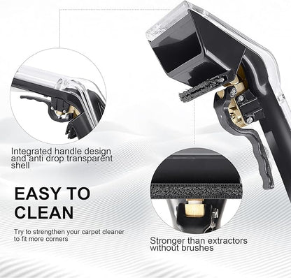 Upholstery Tool Compatible with Mytee 8400P Air Lite,1-1/2 Inches Interface,1/4” Quick Connect,Add Cleaning Brushes,Anti Fall Transparent Shell,Clean Carpets,Car Upholstery,Upholstery Tool