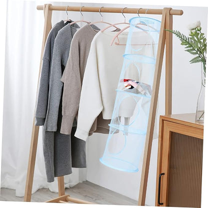 1Pc Hanging Laundry Basket Breathable Compartment Organizer for Clothes Sundries Convenient Storage