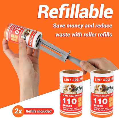 Lint Roller, Lint Rollers for Pet Hair Extra Sticky,Pet Hair Remover for Laundry, Lint Rollers for Pet Hair on Clothes, Furniture & Car - Dog & Cat Hair Removal Tool