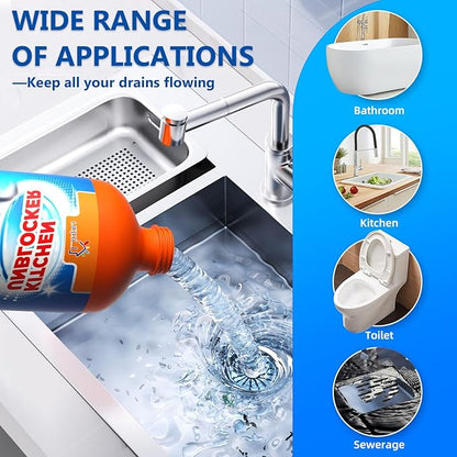 Liapu Liquid Plumber Drain Cleaner, Drain Clog Remover, Kitchen Strength Hair Eliminator Gel Clog Remover Bathroom Cleaning Supplies for All Septic Systems And Pipes, 16 Ounce
