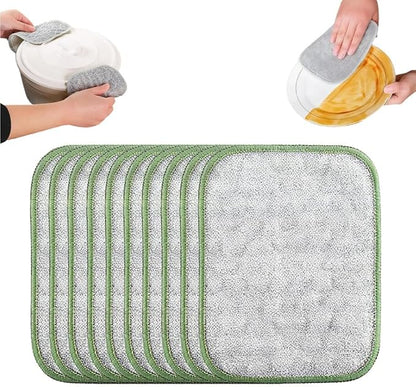 Multipurpose Steel Wire Cleaning Cloth - Double-Sided Scrub Rag for Kitchen Pots Pans Wet Dry (10)