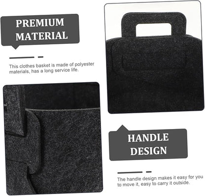UKCOCO Portable Laundry Organizer Basket with Handles Multipurpose Storage Bin for Dirty Clothes and Sporting Goods Smooth Surface Dark Gray Versatile Laundry Hamper for Home and Travel