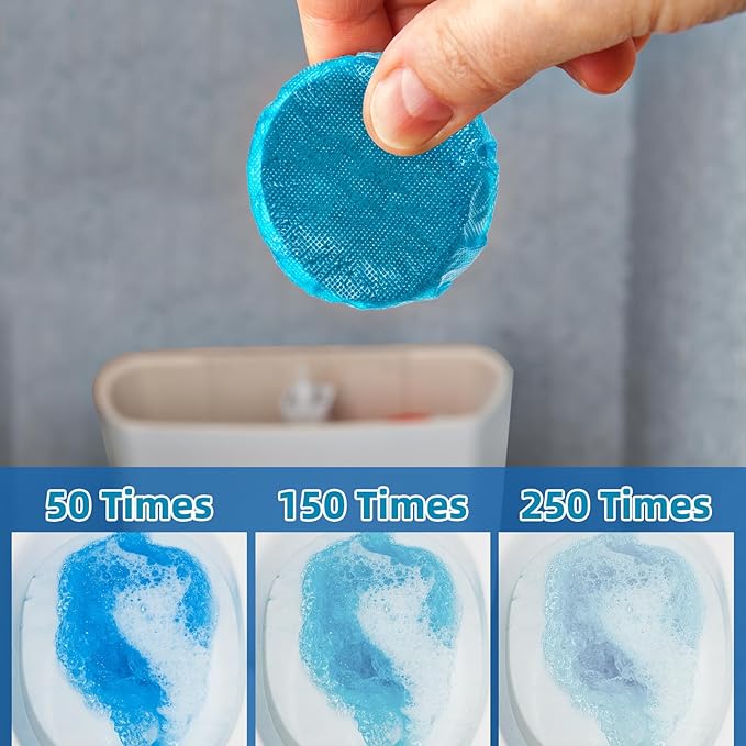 G · PEH Automatic Toilet Bowl Cleaners Tablets, Long Lasting Toilet Bowl Cleaners Tablets Blue Toilet Tank Cleaner Tablets for Freshening & Cleaning for Bathroom 60 Pack