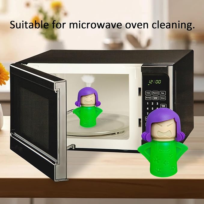 PARFINER Microwave Cleaner Angry Mama Easy Steam Cleans with Vinegar and Water for Home and Kitchens