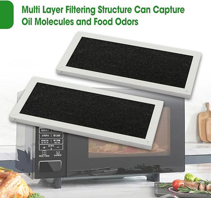 Microwave Oven Charcoal Filter Compatible with Samsung ME19R7041FS ME19R7041FS/AA ME19R7041FT ME19R7041FT/AA ME19R7041FB ME19R7041FB/AA, 2 Pcs Activated Carbon Filter Easy Snap-in Installation
