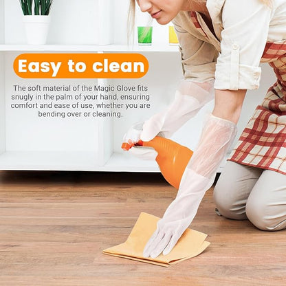 2 Pairs Silicone Dishwashing Gloves, Reusable Rubber Scrub Cleaning for Washing Dishes Gloves