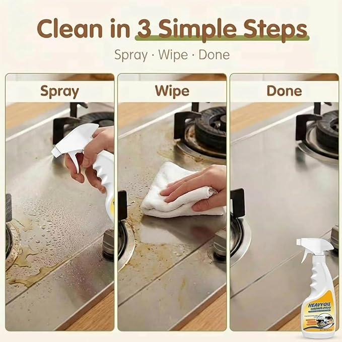 Multi-purpose Heavy Grime Duty Cleaner, Multi-purpose Heavy Oil Stain Cleaner, Heavy Oil Stain Cleaner Kitchen, Kitchen Degreaser Spray, For Range Hood, Oven, Pots and Cabinet (1pcs)