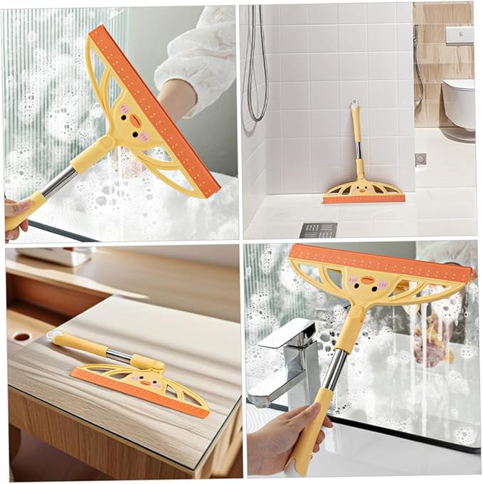 BESPORTBLE 2pcs Shower and Car Window Squeegee Scraper Tool, Sturdy Plastic with Rubber Blade, Multi-Purpose Glass Door and Mirror Cleaner for Bathroom, Kitchen, and Windshield Cleaning