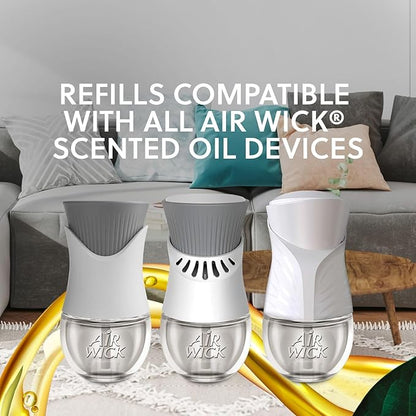 Air Wick Plug In Scented Oil Refill, Infused with Essential Oils, Plug In Air Fresheners for Home, Calming Sea Spray & Breeze, 5 ct