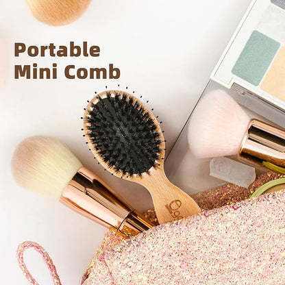 BLACK EGG Mini Hair Brush - Mini Boar Bristle Hair Brush for All Hair Types Tangle-Free Hair Comb for Women Men Kids - Detangling Travel Hairbrush