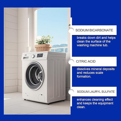 Washing Machine Tank Cleaner - Washer Machine Cleaner Powder for Front Loader & Top Load Washer, Septic Safe Deep Cleaning Residue & Odor Eliminator (1, 1pc)
