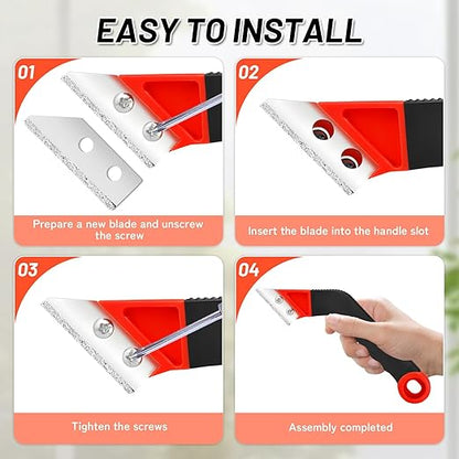 15pcs Grout Removal Tool with Upgraded Handle & 8 Blades Grout Saw Kit Effortless Tile Grout Cleaner for Bathroom, Shower, Floor Repair