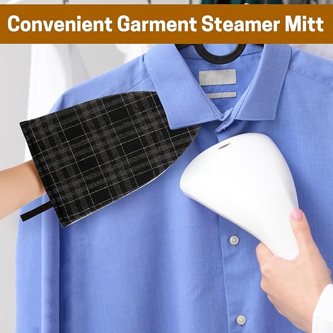 SWISSELITE Garment Steamer Ironing Glove - Heat Resistant Mitt for Clothes Steamer Handheld - Waterproof Board Pad with Finger Loop - Compatible with Automatic Ironing Machine