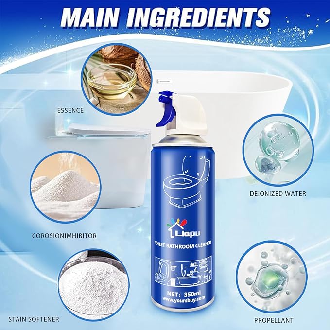 Powerful Toilet Bowl Cleaner – Rapid Stain Remover, Eliminates Limescale & Odors, Fresh Mint Scent, Eco-Friendly Formula, Safe for Pipes & Septic Tanks (4)