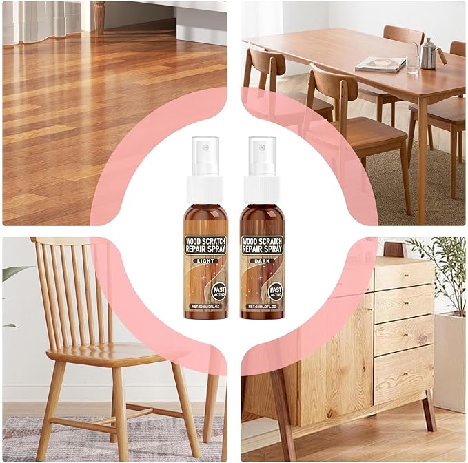 Hardwood Floor Polished, 3.4x12cm 2 Count Wood Scratch Repair Liquid, High Gloss Restorer for Scuffed Surfaces on Timber Chairs and Parquet Flooring