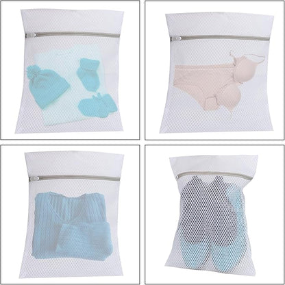 Set of 4 Mesh Laundry Bags, 12 x 16 Inches lingerie bags for washing delicates (4)