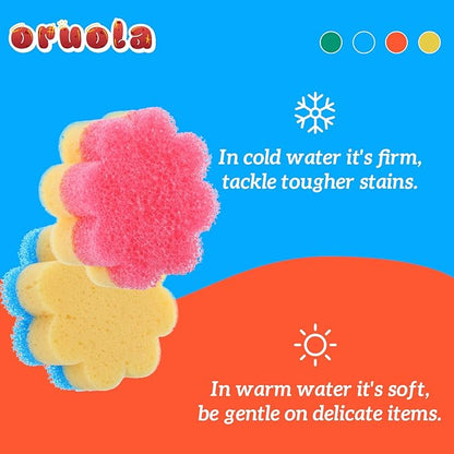 3pcs Scrubbies for Dishes,Kitchen Scrub Pads,Dish Washing Sponge,Dual-Sided Temperature Scrubby Sponges,Flower Dual-Sided Sponge for Dish,Bathroom,Kitchen,Washing & Plus,Multipurpose