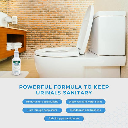 KINZUA ENVIRONMENTAL Blitz Professional Urinal Cleaner, Replaces Harsh Acids, Toilet Bowl & Urinal Drain Cleaner, Safe Urine Remover Formula for Pipes, 32 fl oz