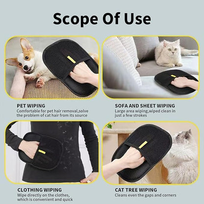 pet Hair Removal Gloves,electrostatic pet Hair Remover Glove,The Magic Brush pet Hair Remover Washable Reusable Cat & Dog Hair Remover for Couch, Furniture, Carpet,Clothing,Car Seats（1PCS）