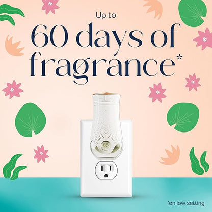 Glade PlugIns Refills Air Freshener, Lush Greens & Water Lotus, Scented and Essential Oils for Home and Bathroom, 0.67 Fl Oz, 5 Count
