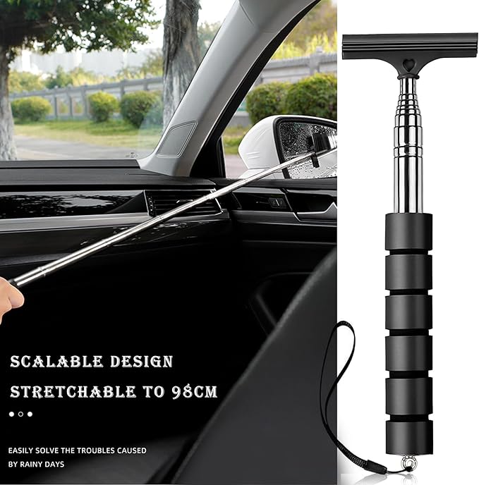 3 PCS Side Mirror Squeegee,Car Mirror Squeegee,Retractable Car Rearview Mirror Wiper,Portable Car Cleaning Tool for Rainy Foggy Weather,Universal Car Accessories(Black/Pink/Green)