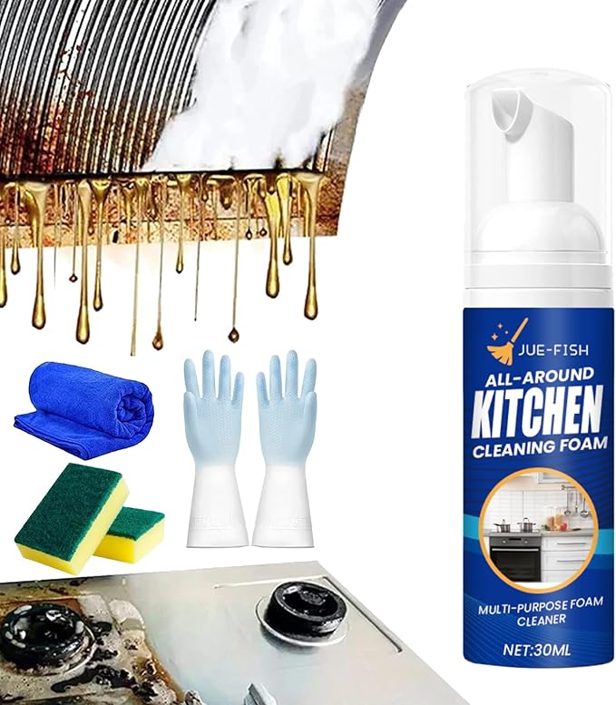Kitchen Foam Cleaner, All-Round Kitchen Cleaning Foam, Japanese Multi-Purpose Cleaner Spray, Quickly Remove Oil & Dirt and Free Your Hands (1Pcs)