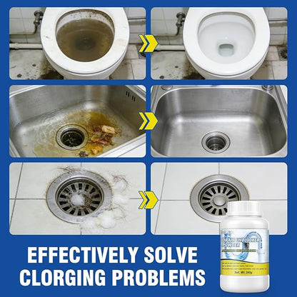 Powerful Drain Clog Remover, 260g Pipeline Dredging Agent & Drain Cleaner Fast Dissolves Hair, Paper Scraps, Food, Grease & Soap Scum, Unclog Sink Drains, Kitchen sinks, Shower pipes, Toilet
