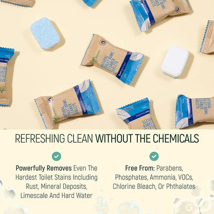 Natural Toilet Bowl Cleaning Tablets - Eco Friendly Products & Cleaning Supplies Bathroom Cleaner Refill Tablet Pack Of 12/24/48 Tabs (24)