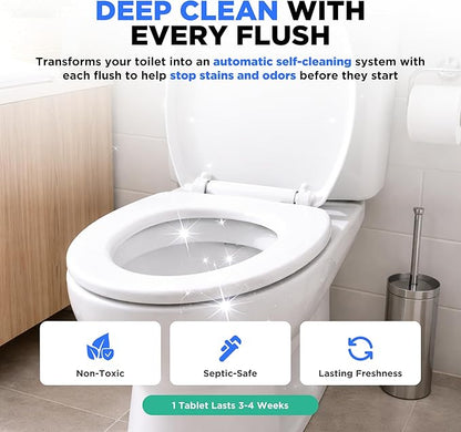 Happy Toilet Cleaner Automatic Toilet Bowl Cleaner Tablets Ultra-Strength Bathroom Toilet Tank Cleaner Tablets for Tank - Toilet Bowl Cleaners Resealable 36-Pack Bag