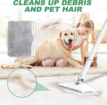 Microfiber Steam Mop Pads Compatible with ACHTFACH & ScrubWiz Steam Mop, Washable & Reusable Microfiber Steam Mop Cloth for All Types of Surfaces