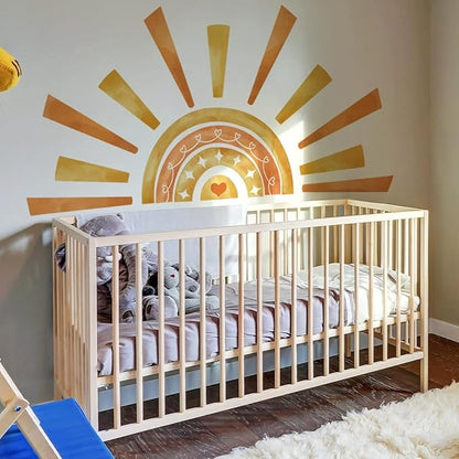 Wall Stickers Decals Kids Peel and Stick Removable for Nursery Kids Bedroom Living Room décor Boys Playroom (Sun Rainbow)