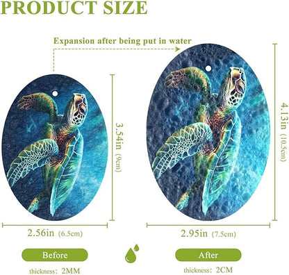 Sea Turtle Kitchen Scrub Sponges, Pop-up Kitchen Cleaning Sponges Reusable Dish Washing Sponges for Bathroom Household Cleaning 3 Pack - Non Scratch Scrubber
