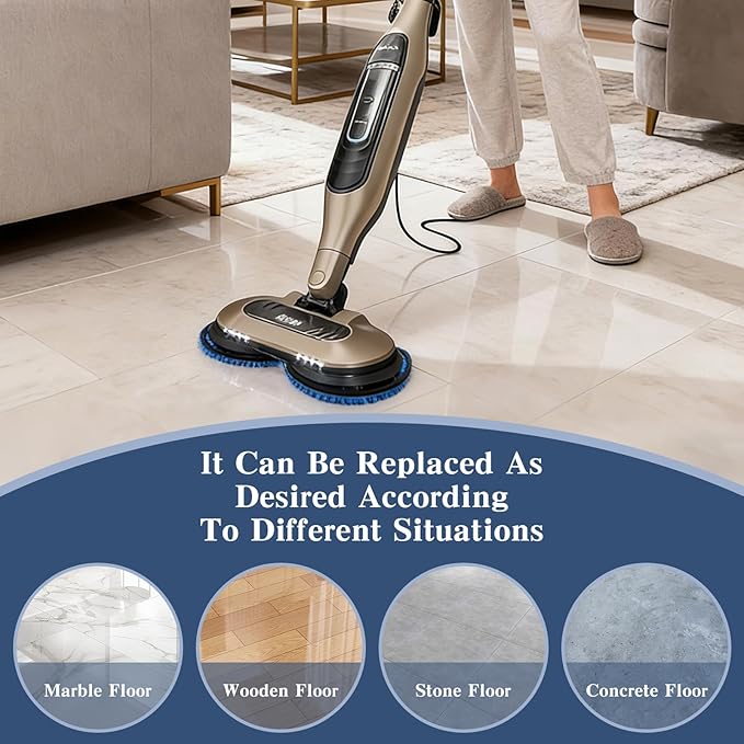 Brush Head for Shark Steam Mop S7000/S7001/S8201 Series Steam Mop Pads Replacement - Upgrade Brush Heads with Nylon Bristles, Deep Clean Hardwood & Tile Floors, Scratch-Free Polish(2Blue,2Gray)