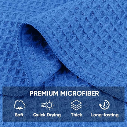 HOMEXCEL Waffle Weave Microfiber Towel, 10 Pack Lint Free Cleaning Rags, 12 x 12 Inches Barista Towels, Reusable Microfiber Cleaning Cloth for Household, Kitchen, Glass and Window, Multicolor