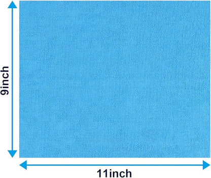 GLIMGLINT Shop Towel, 100 Pack Blue Microfiber Cleaning Cloth, Lint-Free, Ultra Absorbent Reusable Paper Towels for Home, Kitchen, Car, Garage or Shop, Cleaning Rags, 11" x 9"