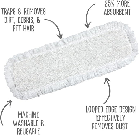 Quick Shine All-in-One Mop Kit 3 Pack Refill Microfiber Pads, 1 ea. of The Clean+Dust, Clean+Polish and Wet+Dry Pads