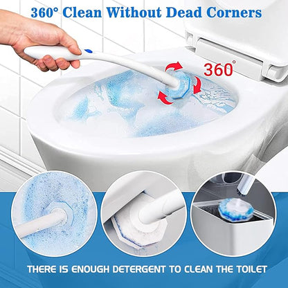 50Pcs Toilet Brush Wand Refills Compatible with Clorox Toilet Wand, 5X Cleaning Power Toilets Bowl Cleaners, Disposable Toilets Brush Refill Replacement Heads for Bathroom Cleaning