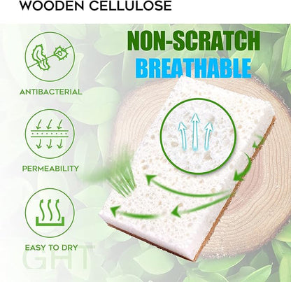 Natural Sponges Kitchen 9Pack,Eco Friendly Non-Scratch Scrub Sponge,Biodegradable Sisal Scrubber with Compostable Dish Sponges for Kitchen Cleaning…