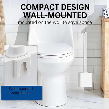 RV Essentials, RV Toilet Brush, Toilet Brush Silicone Won't Damage Toilets, Wall Mounted Toilet Brush White-Anti-Roll, Anti-Drip Design, Suitable for RV Travel Trailers and Campers, Camper Must Haves