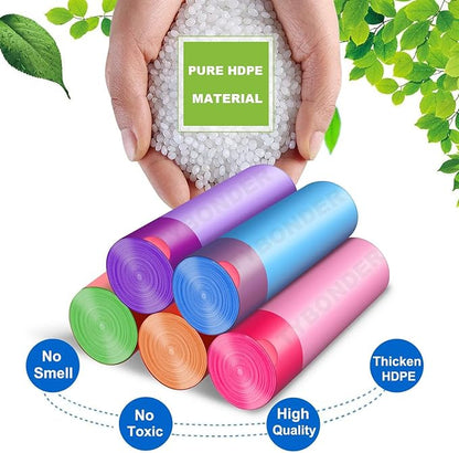 Small Trash Bags 4-6 Gallon,Extra Thick & Strong 4 Gallon Garbage Bags Drawstring 5 Gallon Trash Bags Small Garbage Bags Unscented Waste Basket Liners for Kitchen,Bathroom,Office(80 Counts)