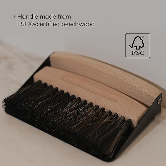 Bamboo Dust Pan & Brush Set, Portable Dustpan & Brush, Perfect For Household Cleaning, Sturdy & Effective Dust Pan, Bamboo Sweeping Brush - Mini