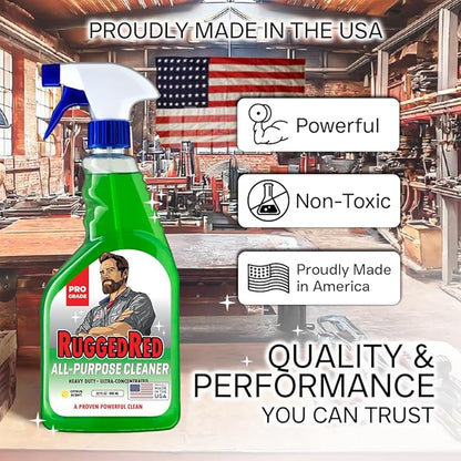 Industrial-Strength All-Purpose Cleaning Spray, Heavy-Duty Cleaner for Kitchen & Home, Multi-Surface Deep Cleaner, Made in the USA, Citrus Scent, 32oz (2 Bottles)