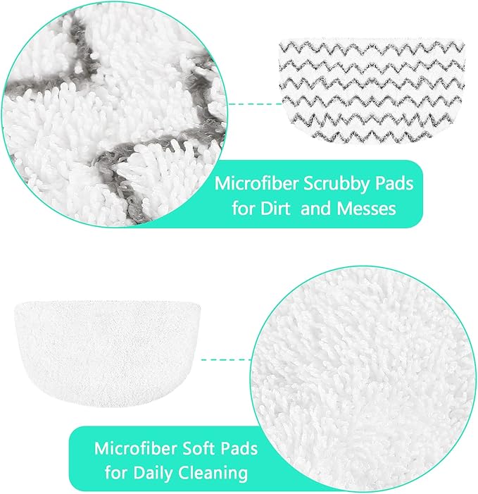 6 Pack Washable Steam Mop Pads Replacement for 1940 Series, 1544A, 2075A, 1440, 1940W, 19404, 1806, 1940A, 5938, 19408, 1940Q