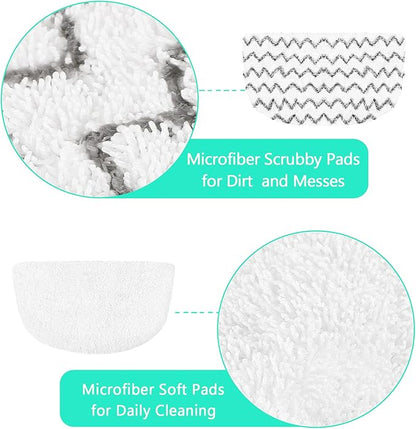 6 Pack Washable Steam Mop Pads Replacement for 1940 Series, 1544A, 2075A, 1440, 1940W, 19404, 1806, 1940A, 5938, 19408, 1940Q