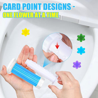 16 Pack Toilet Gel Stamp, 192 Stamps 8 Kinds Of Scent Toilet Bowl Cleaner Gel, Long-Lasting Flowers Shaped Bathroom Freshener, Keeps Toilet Fresh Fragrant and Clean