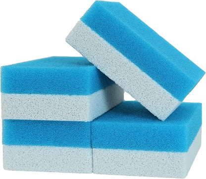 4 Pcs Grill Pumice Stone & Sponge Combination Cleaner, Heavy Duty 2 in 1 Pumice Stone and Sponge Clean Brush for Grills, Cast Iron Cookware, Oven, Grate, Stovetop (4)